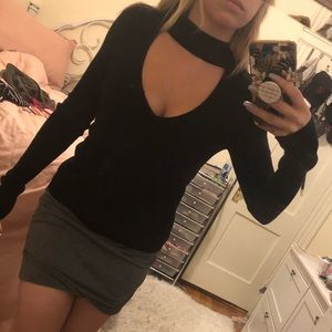 Black Choker Neck Sweater